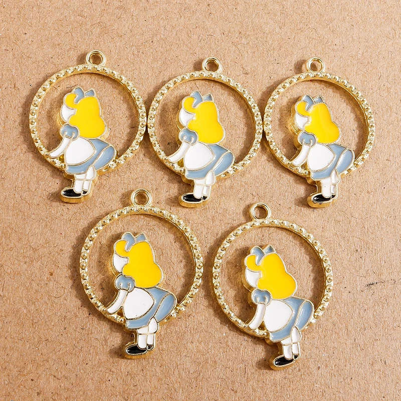 

10pcs Cute Enamel Little Girl Charms Pendants for Jewelry Making Earrings Necklace Bracelet DIY Accessories Supplies