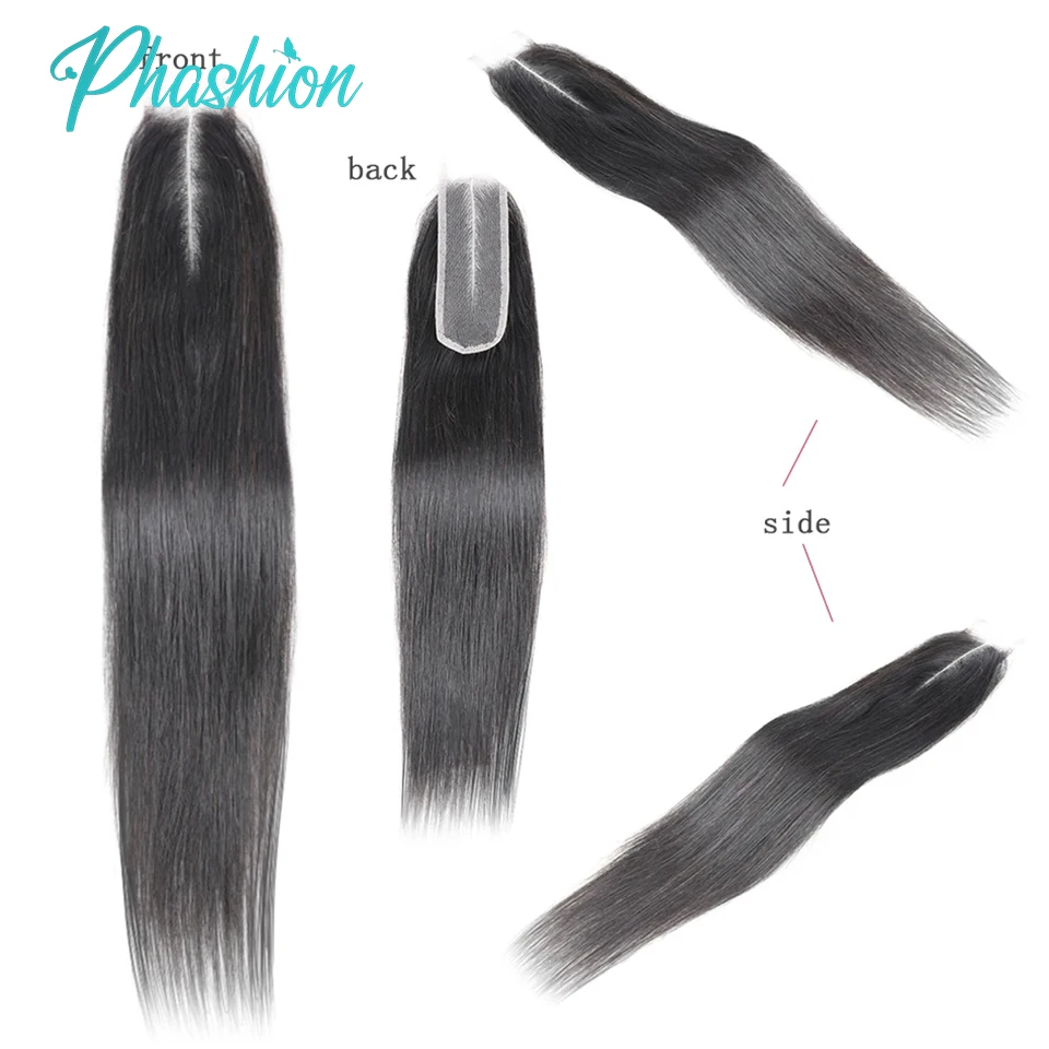 Phashion Kim K 6X6 2X6 Zwitserse Transparante Kant Sluiting Rechte Body Wave Diepe Scheiding Braziliaanse Remy Mensenhaar Voor Zwarte Vrouwen