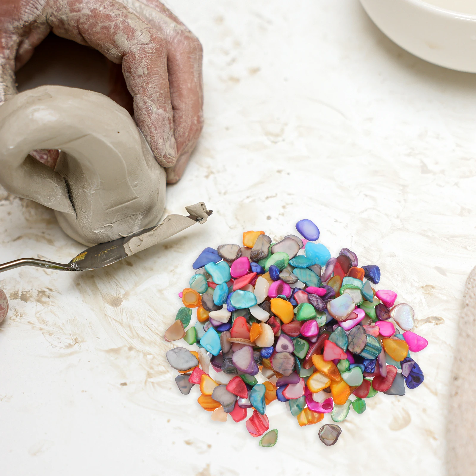 

Decorative Pieces for DIY Craft Bulk Tiles Accessories Mini Household Decor Bright Color Stone Arts