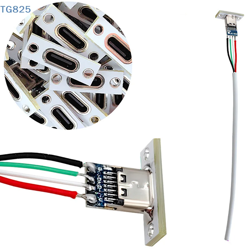 【AN】Type-C Jack 4 P Welding Wire Female DIY Connector Straight For Mobile Phone Charging Port Charging Socket