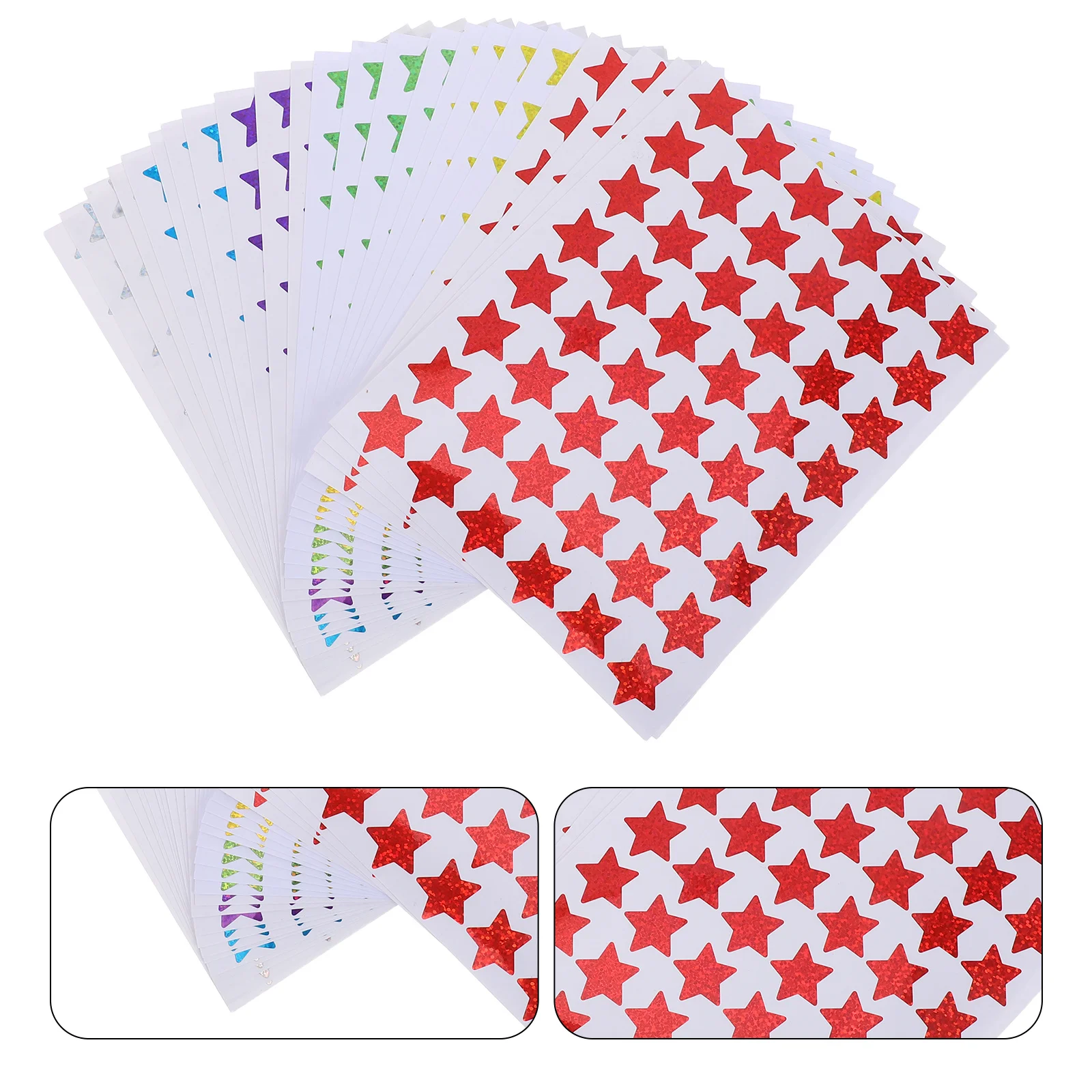 24 Sheets Holographic Small Star Stickers For Reward Glitter Foil Motivational Stickers Classroom Behavior Chart Incentive