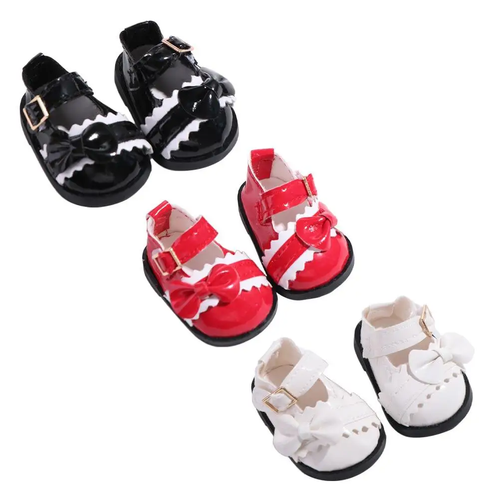 플레이 하우스 드레스업 PU 가죽 PU 가죽 리본 신발 부츠 신발 DIY 수제 가죽 신발 1켤레 신발 신발 부츠 바디