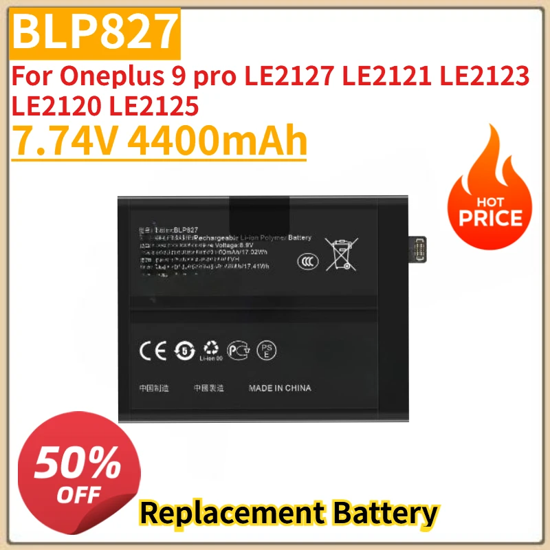 

New High Quanlity BLP827 Battery 7.74V 4400mAh For Oneplus 9 pro LE2127 LE2121 LE2123 LE2120 LE2125