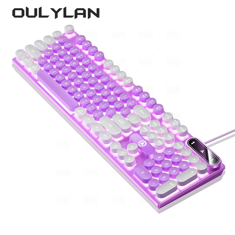 Imagem -06 - Luminous Gaming Keyboard Usb Wired Punk Color Blocking Acessórios de Computador 104 Chaves Esports Game K600 2024