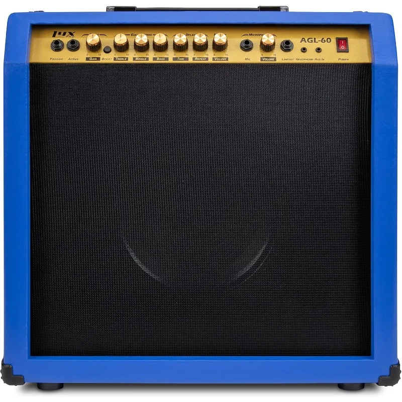 

60 Watt Electric Guitar Amplifier | Combo Solid State Studio & Stage Amp with 10” 4-Ohm Speaker, Custom EQ Controls, Driv