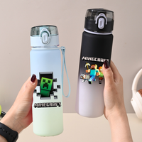 Minecraft Cartoon Outdoor Water Cup Portable Large Capacity Leak Proof Gradient Children Gift Creeper Enderman Sheep Birthday