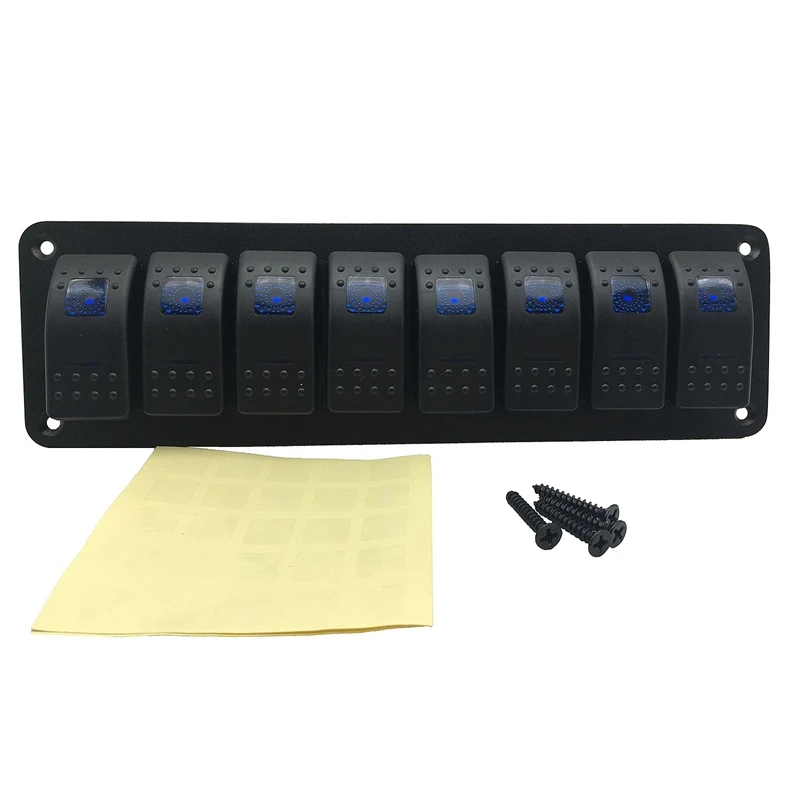 Car Boat ARB Carling Dual LED Back Light Rocker Switch & 8 Gang 2LED Light Rocker Switch Panel Circuit Breaker 12V Boat