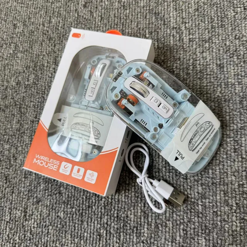 Transparent Bluetooth Wireless Mouse 2.4G Wireless Connection Rechargeable Magnetic Mouse Mini Silent Mouse for Laptop Computer