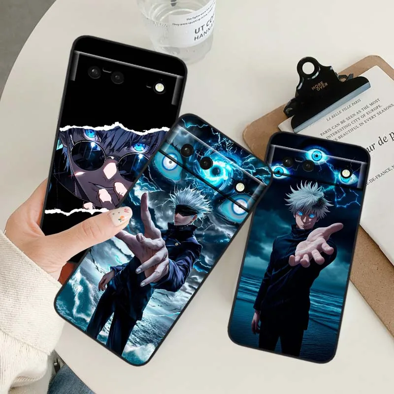 

Jujutsu Kaisen Cool Eye Anime For Google Pixel 9a 9 8A 8 7 7A 6 6A Pro XL 2024 5G Black Soft TPU Silicone Cover Phone Case