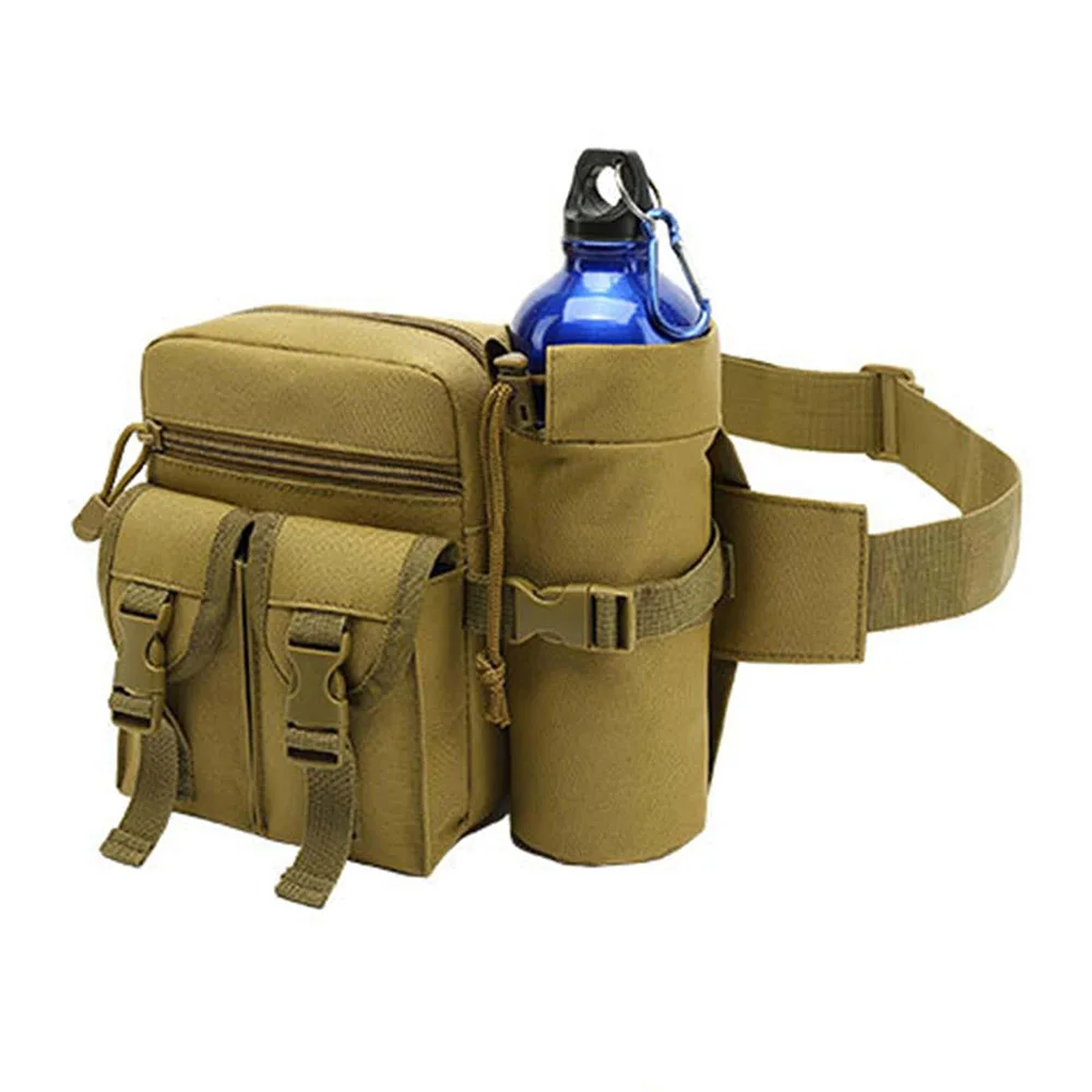 Men Waist Fanny Pack Bags Tactical Military Camping Travel Hiking Water Bottle Climb Outdoor Sports Climb Bum Hip Belt Bag