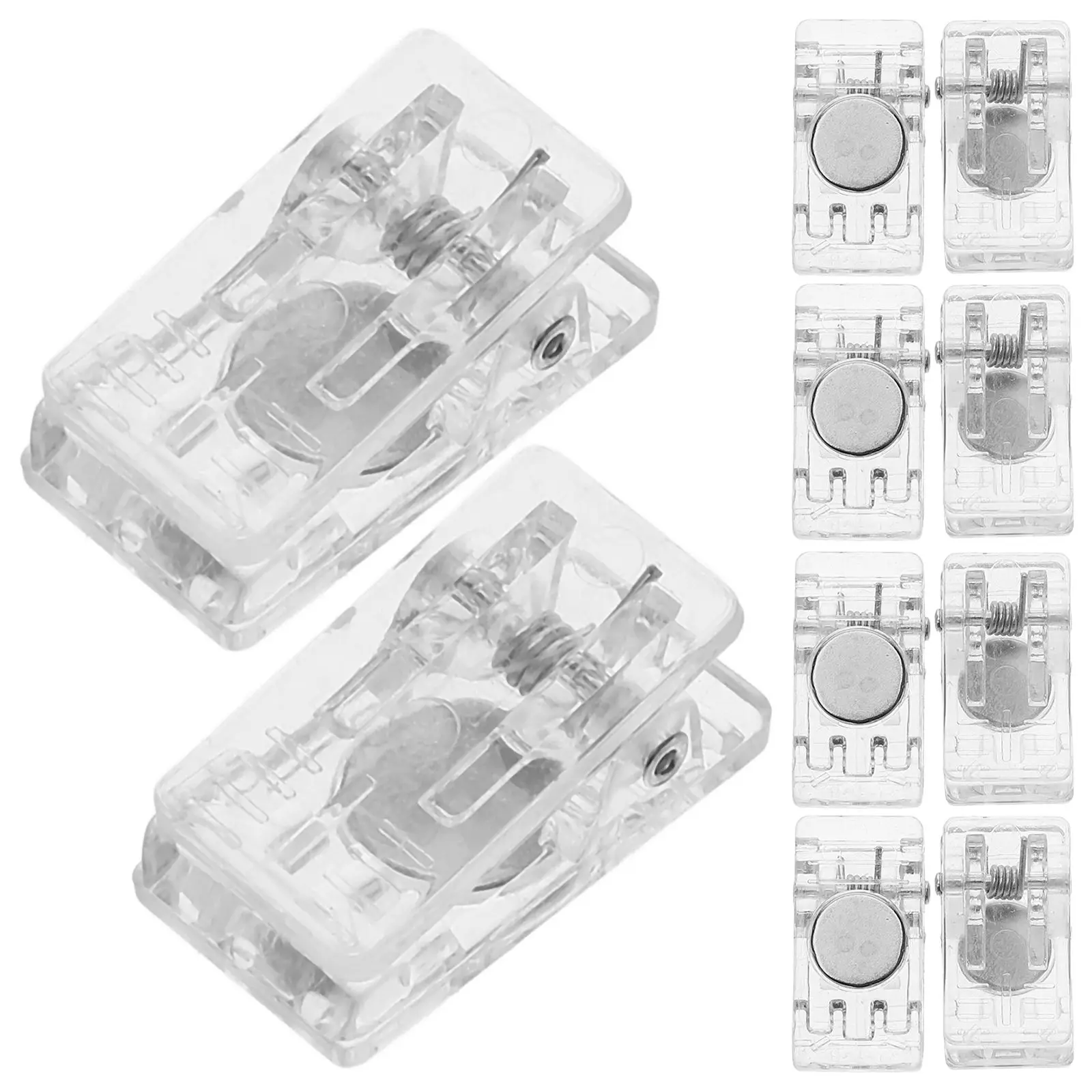 

100pcs Badge Clips ID Card Holders Self-Adhesive Chest Card Spring Clips for Office Meetings Events ABS Steel Wear