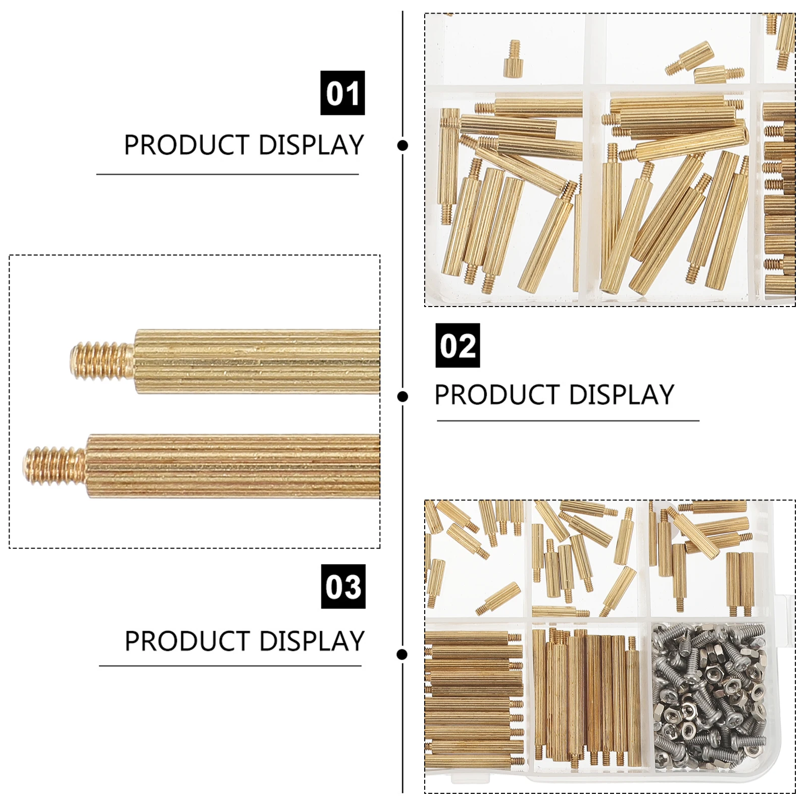 น็อตเกลียวหัวเดียวแบบมีลาย 270 ชิ้น ตัวเชื่อมต่อแบบเสาทองแดง สำหรับงานเฟอร์นิเจอร์ สกรูเปลี่ยนแทน น็อตทรงกระบอก หัวกลม