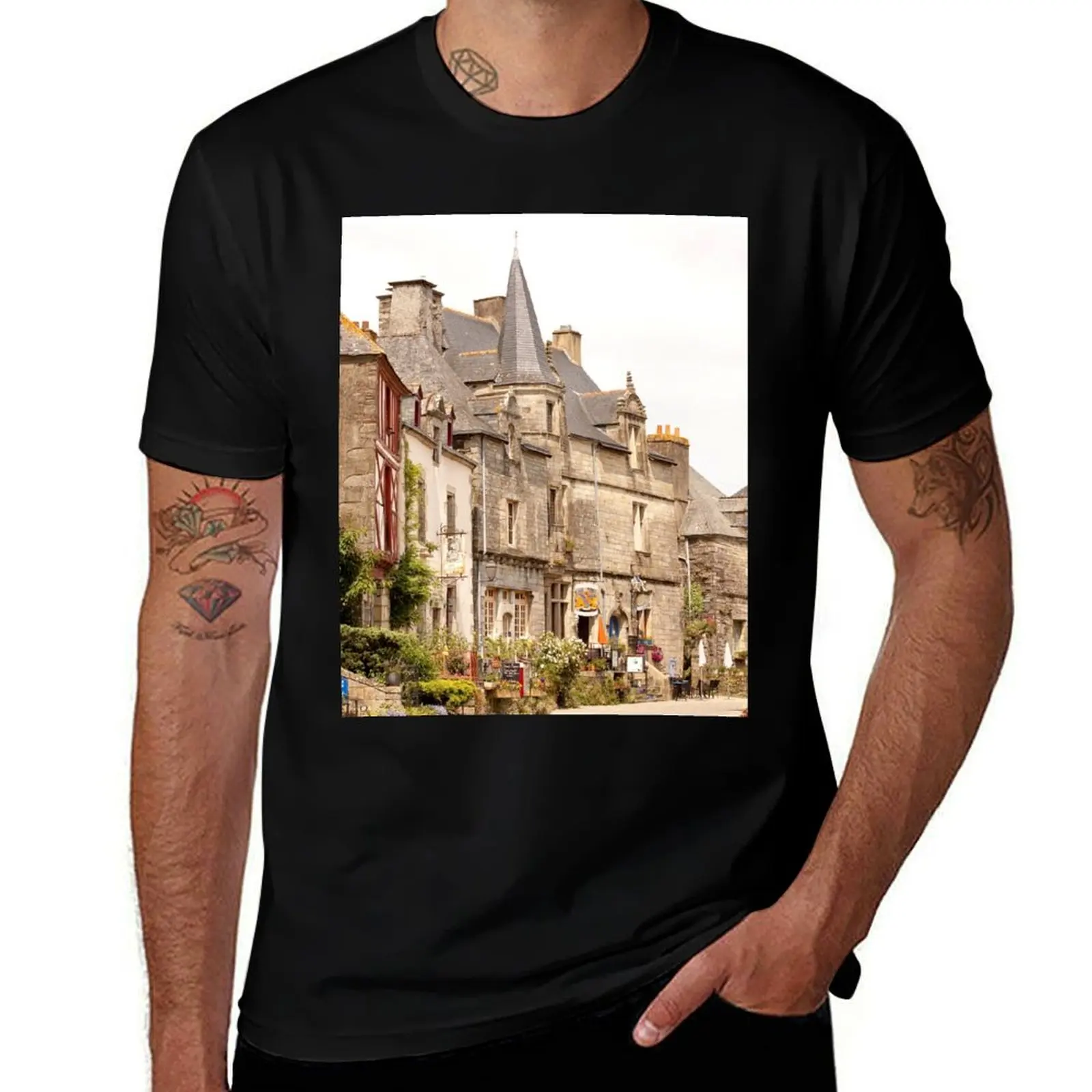 

Main Street in the Village of Rochefort en Terre - Brittany France T-Shirt blue archive sweat Short sleeve tee men