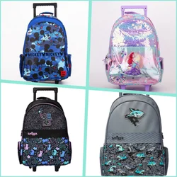 Hot Sale Smiggle Trolley Backpack For Primary And Secondary School Students Large Capacity Load Reducing Tugboat Bag Girls& Boys