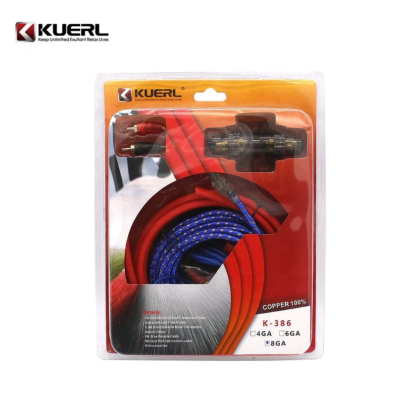 in stock 2800 Watts Car Power Wiring Kit Copper 8GA Car Audio Amplifier Installation Kit Car Audio Accessories