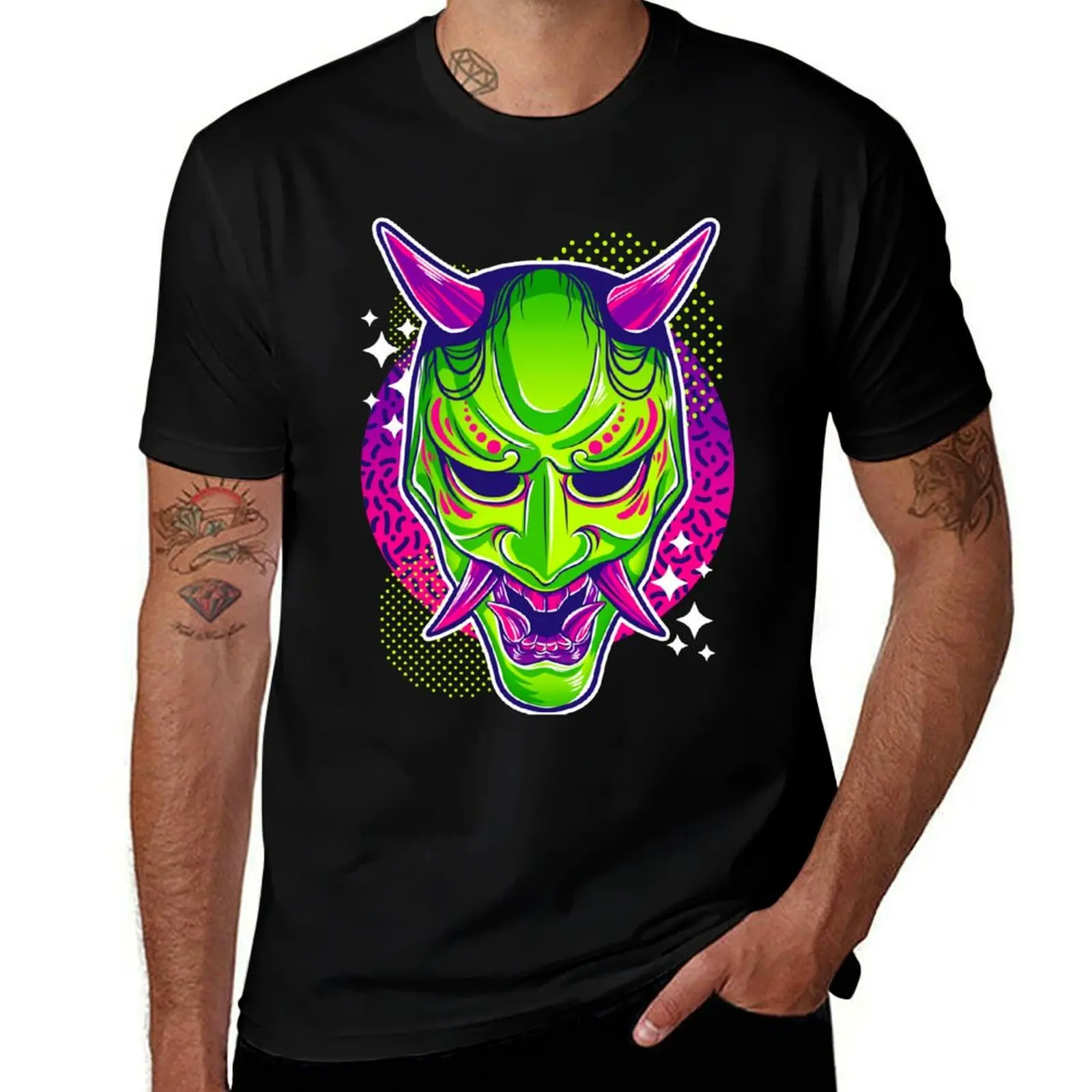 Neon Noh - Hannya T-Shirt Breathable Gym Short Sleeve T-Shirt