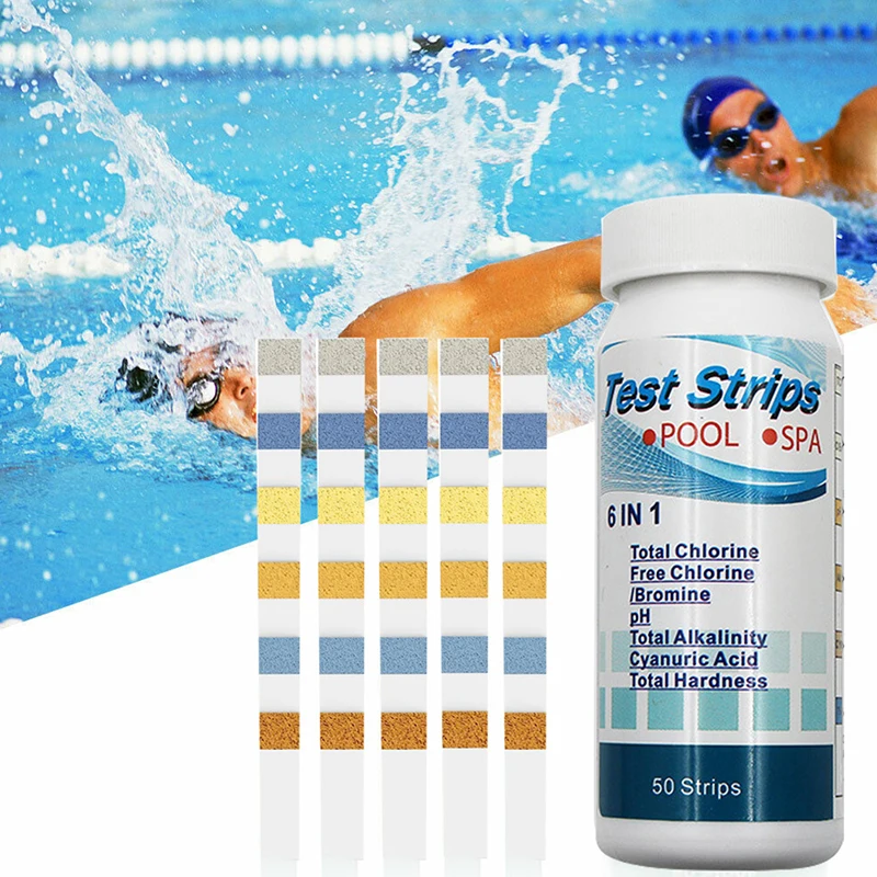 【AD】50pcs 14-in-1 Drinking Water Test Strip Swimming Pool Water Tester Paper PH Value Alkalinity Hardness Test Strip
