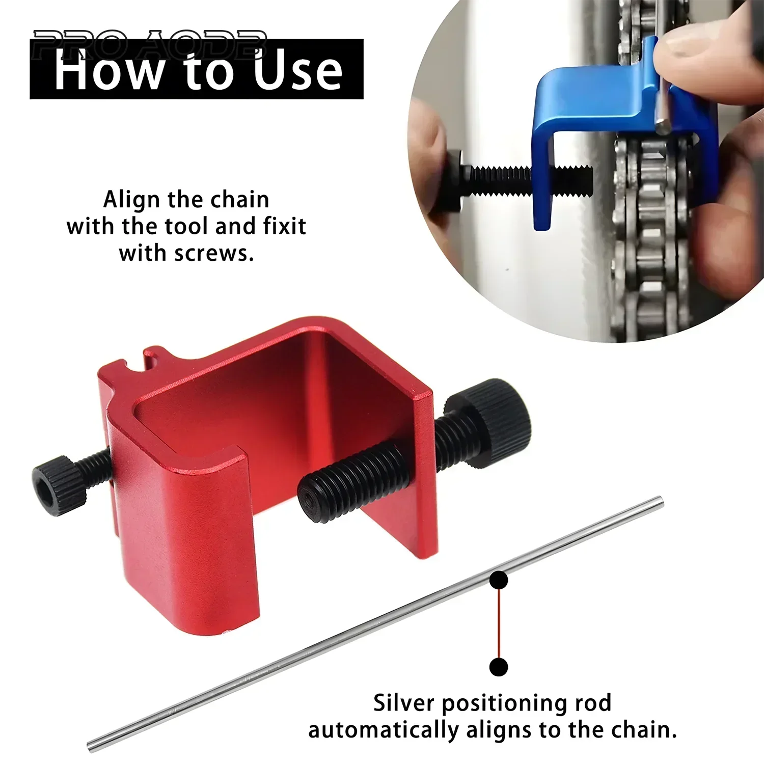 Herramienta de alineación de cadena, herramienta de alineación rápida y precisa, Universal para motocicleta, ATV, piñón de bicicleta, deporte, Dirt Bike