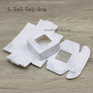 تغليف صندوق ورق الكرافت ، هدايا يدوية DIY ، هدايا عيد ميلاد سعيد ، صندوق حزمة الحلوى ، بالجملة ، 5.5x5.5x2.5 سم ، 10 قطع أفضل 8 بيع صندوق نصف مجوهرات بالجملة - No2