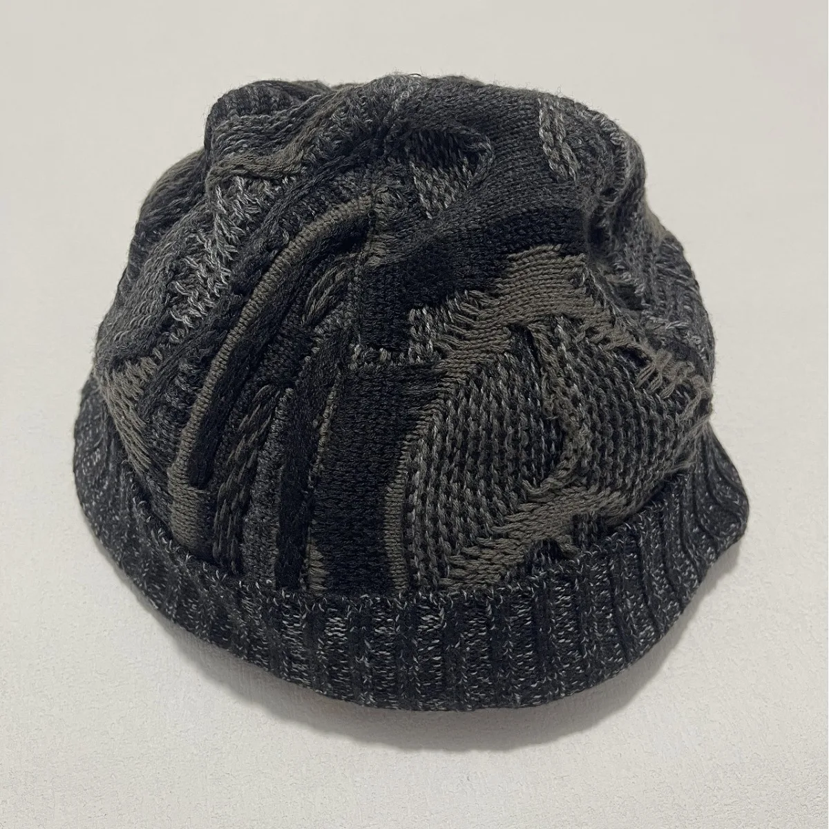 PFNW Unisex Trendy Hats Vintage Knitting Hats Colorblock Patchwork Casual High Street Tide Cooling Cap Autumn Winter New 12C1421