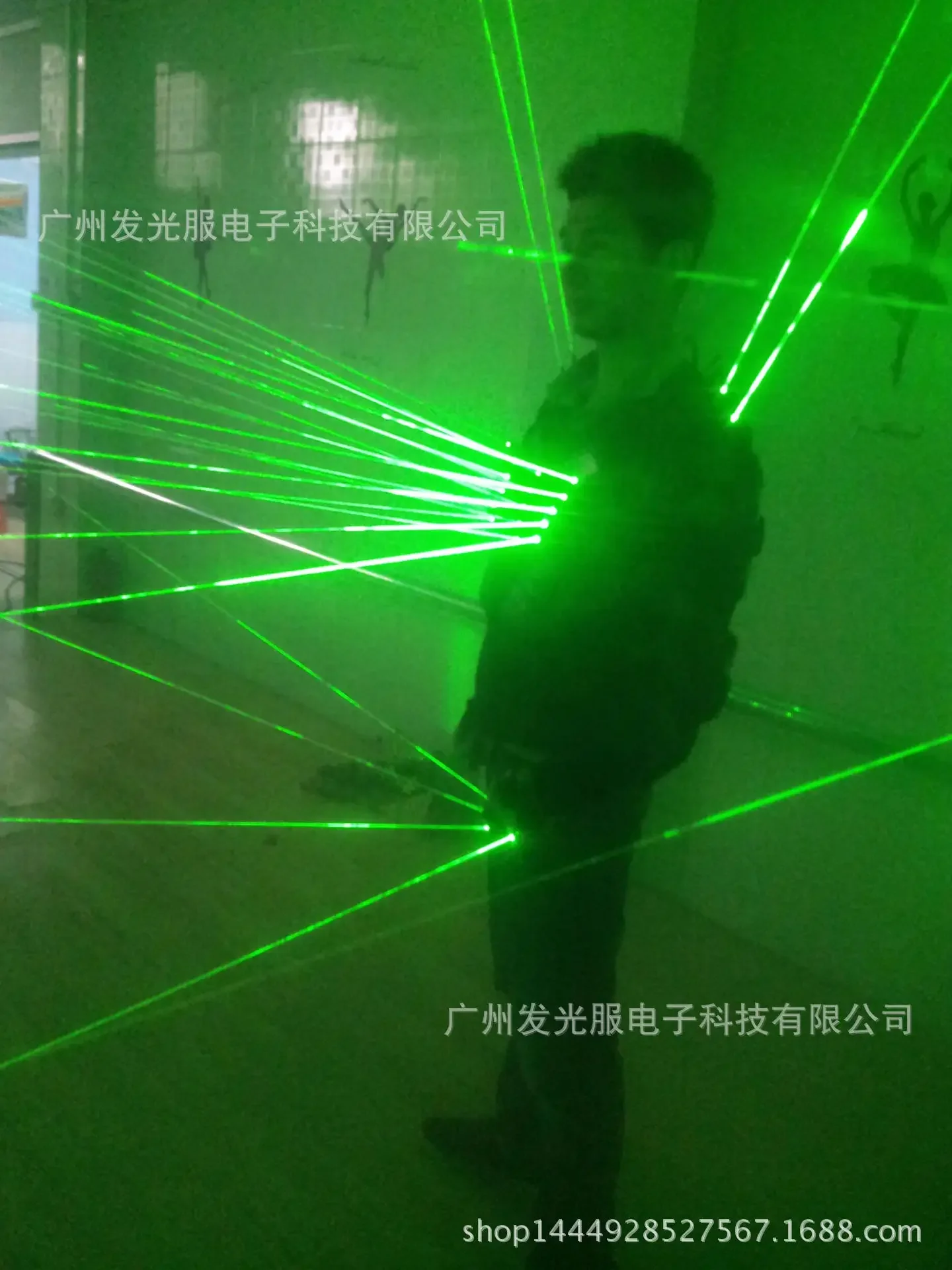 European and American laser laser clothing LED luminous armor green gypsy star stage bar glasses technology