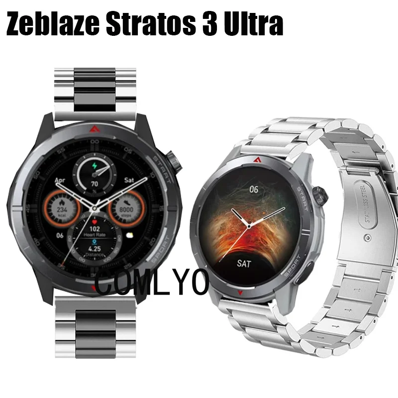 Per Zeblaze Stratos 3 cinturino per orologio Ultra intelligente cinturino regolabile in acciaio inossidabile in metallo cintura lussuosa per donna uomo