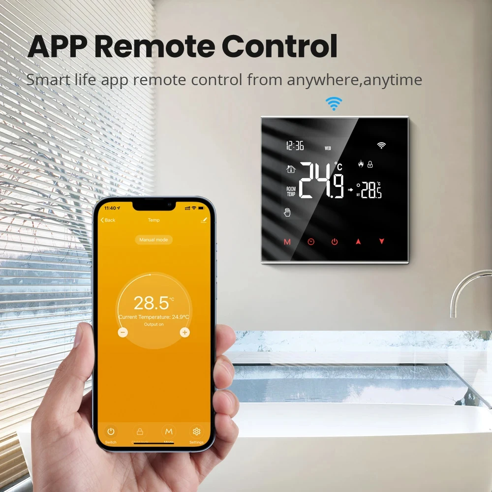 Miucda-tuya wifi/zigbee piso elétrico/água/gás caldeira controle de temperatura app, controle remoto para alexa e google home