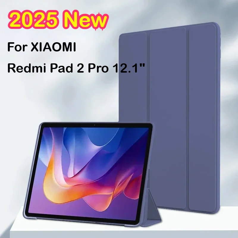 Für Neue Xiaomi Redmi Pad 2 Pro 2025 12,1 zoll Trifold PU Leder Weiche TPU Zurück Stehen Tablet Shell Für redmi Pad 2Pro 12,1 "Abdeckung