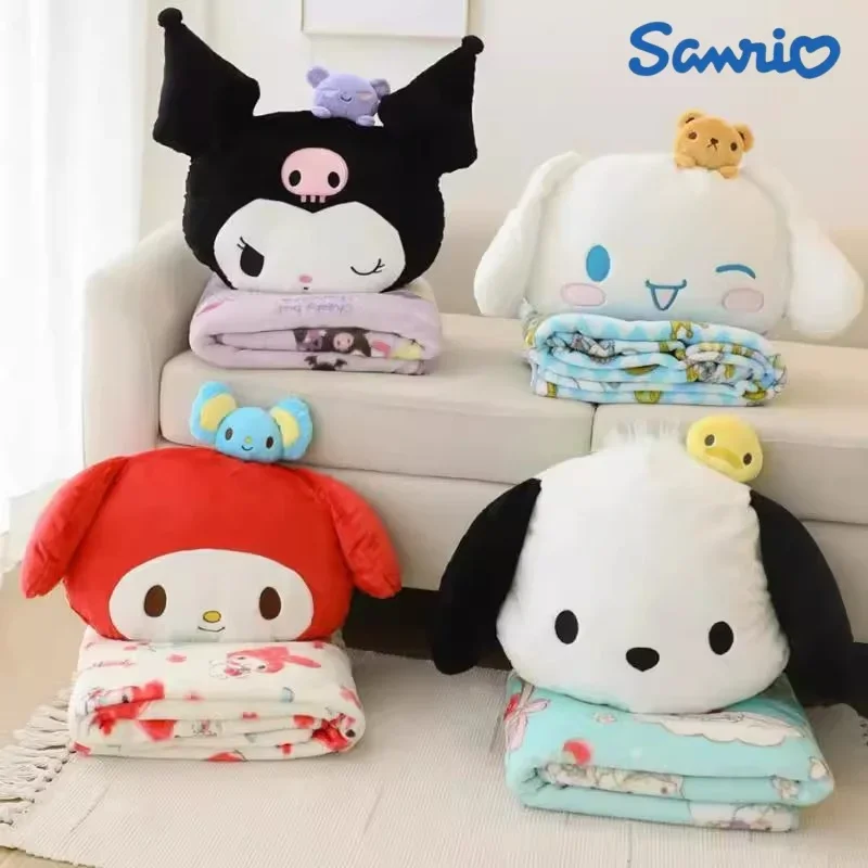 

Large Size Sanrio Melody Plush Doll Pillow Carpet 2-In-1 Soft Cushion Plush Blanket Air Conditioning Cushion Festival