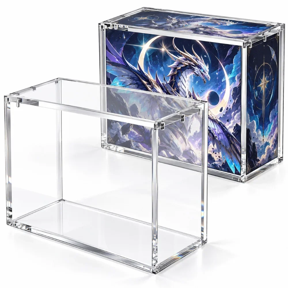 Heavy Duty 5mm Acrylic ETB Storage Case, Secure Magnetic Display Protector Box for Trading Card Collectibles, Crystal Clear Protective Holder with Scratch Resistant Surface for Hobby Collectors