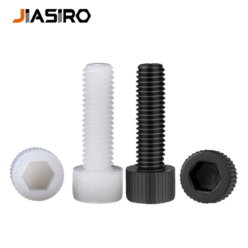 5/10/20/50pcs Nylon Hexagon Hex Socket Head Screw M3 M4 M5 M6 M8 M10 Black White Plastic Bolts Insulated Screw