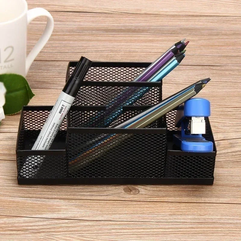 Metal Stand Mesh Cube Combination Holder Study Storage Box Office Desk Desktop Accessories Stationery Case Pen Pencil Organizer