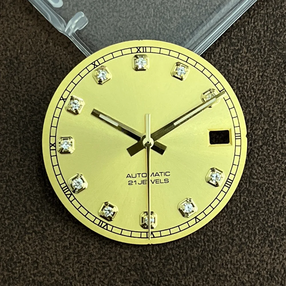 29 мм, подходит для наручных часов с механизмом NH35, зеленый светящийся циферблат, аксессуары черного, белого, синего и золотого циферблата и окошечка даты.