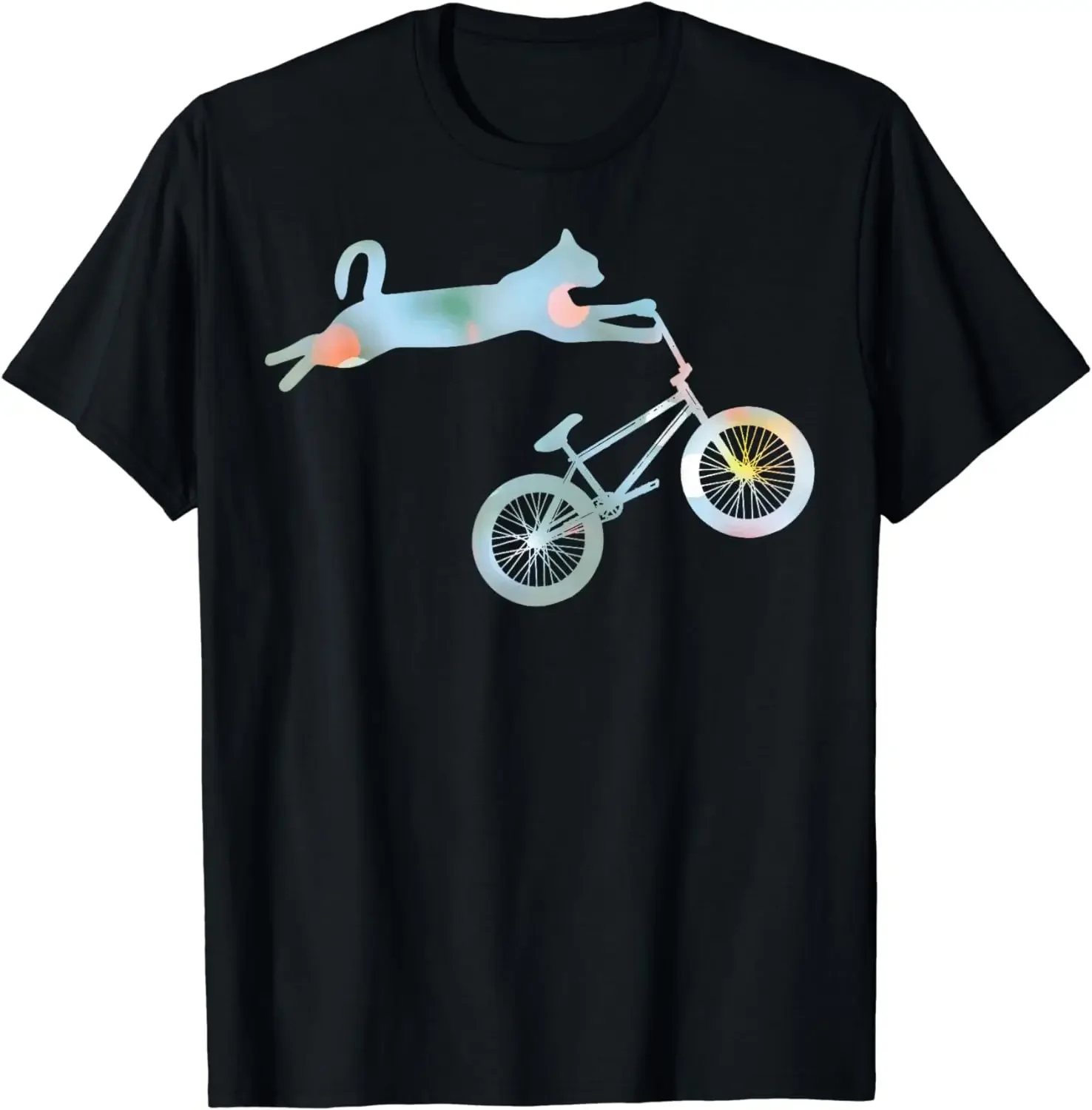 Funny Cat Riding BMX Art for Men Women BMX Bike BMX Lover T-Shirt Men Clothing Tops Graphic T Shirts Camisas Streetwear