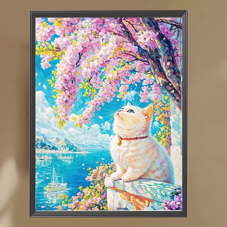 quebra-cabecas-para-adultos-500-1000-1200-2000-pecas-gato-fofo-sob-flores-jogo-de-desafio-mental-presente-e-decoracao-para-casa