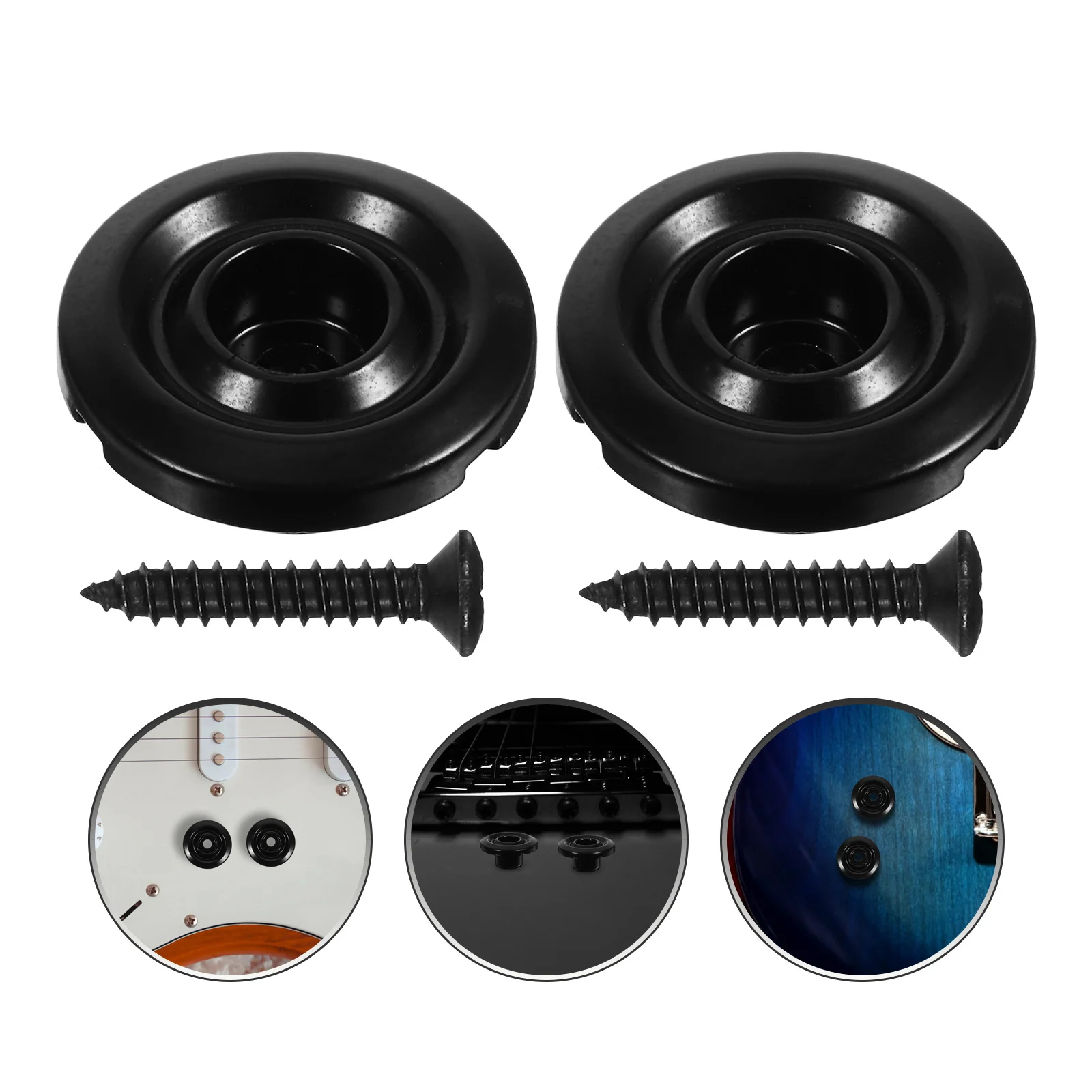 

2Pcs Bass String Retainer Guides Black Metal Trees Stable Lock Nut for Electric Bass Accessories Strings Trees Replacement Part