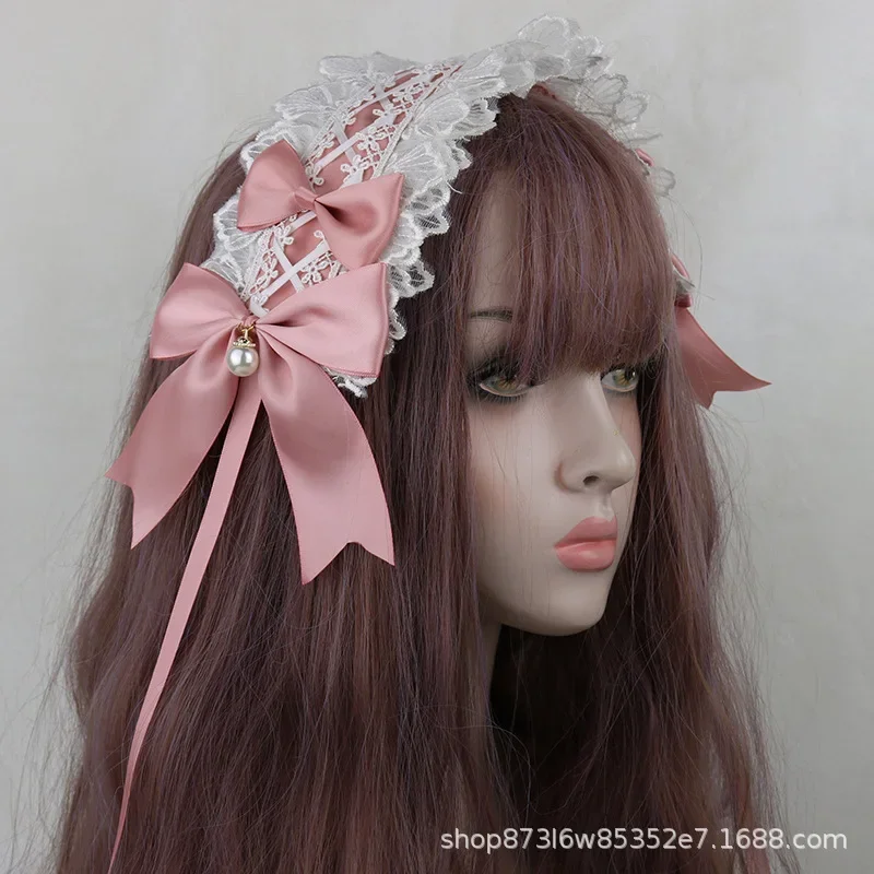 Japanese Lolita headwear Anime Maid Cosplay Lovely Sweet Head and Hand Made for Cute Girls Hair Kawaii Accessories