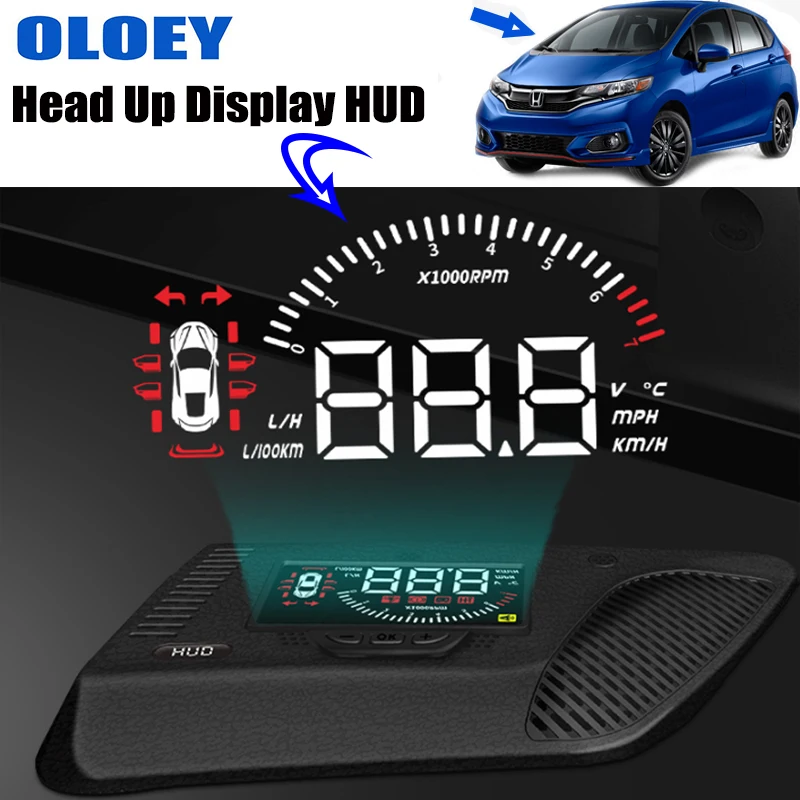 OEM Head Up Display HUD For Honda Fit 2014 2015 2016 2017 ~ 2020 Safe Driving Screen Alarm System Car Electronic Accessories