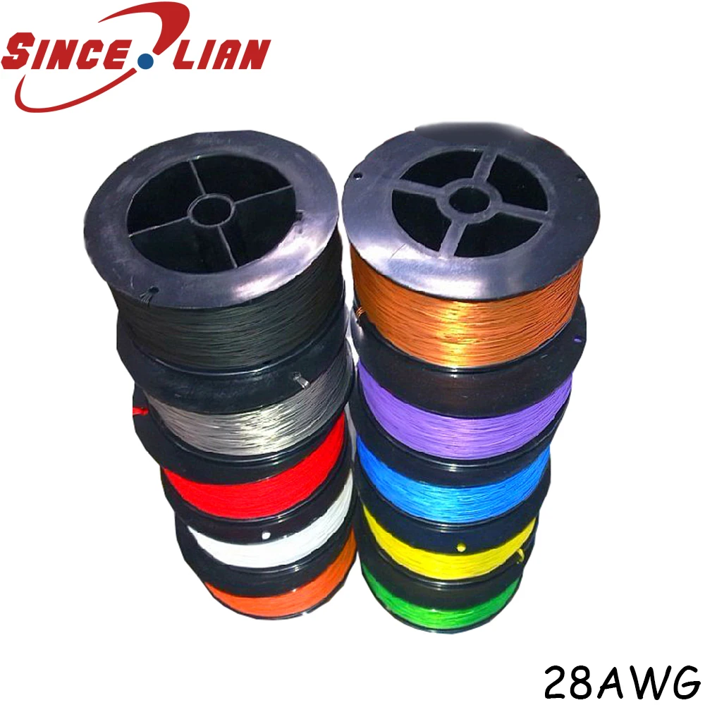 P/N B28-1000 US Imported OK Wire 305M High Temperature Resistant Silver Cable 28AWG 30AWG Silver-plated Oxygen-free Copper Wire