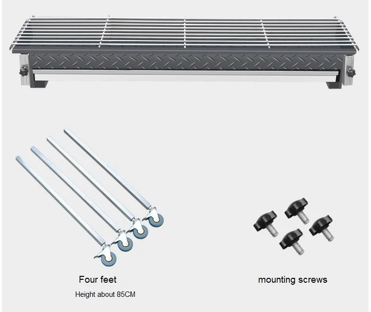 Barbecue grills 4 supports 80cm support leg universal wheels  brakes length  about 80CM