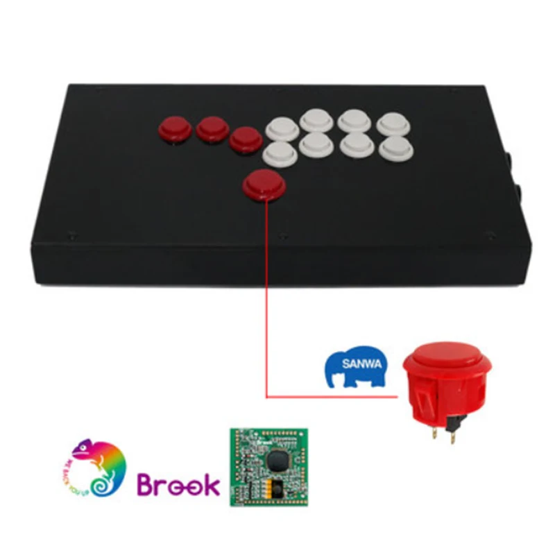 

All Buttons Hitbox Style Arcade Game Console Joystick Fight Stick Game Controller For PS4/PS3/PC Sanwa OBSF-24 30