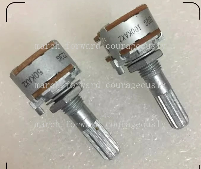 10pcs For ALPS 16-type three-dimensional dual-channel A100K volume power amplifier rotating potentiometer dual 6-pin A50K
