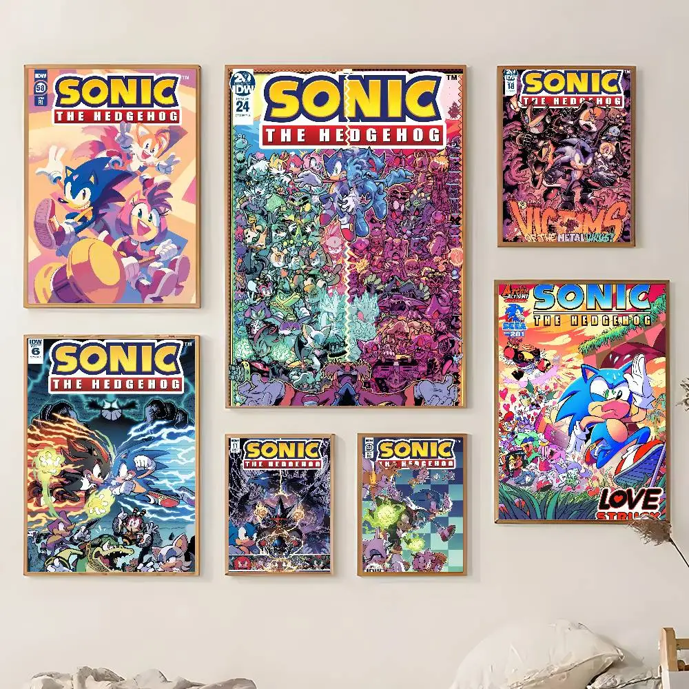 

S-SonicS Anime Classic Movie Poster Home Living Bed Room Bar Hallway Sticky Wall Art Printing Waterproof Aesthetic Decor