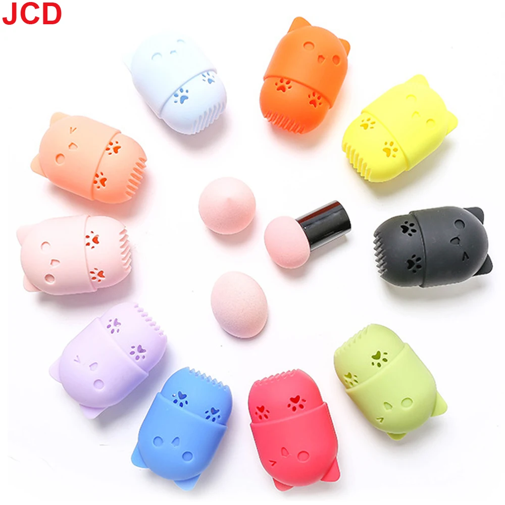 ซิลิโคนเวิลด์1ชิ้นกล่องเก็บฟองน้ำฟองน้ำเพื่อความงามไข่แต่งหน้าแป้งพัฟที่จับการทำให้แห้งเครื่องสำอางป้องกันเชื้อราพัฟ