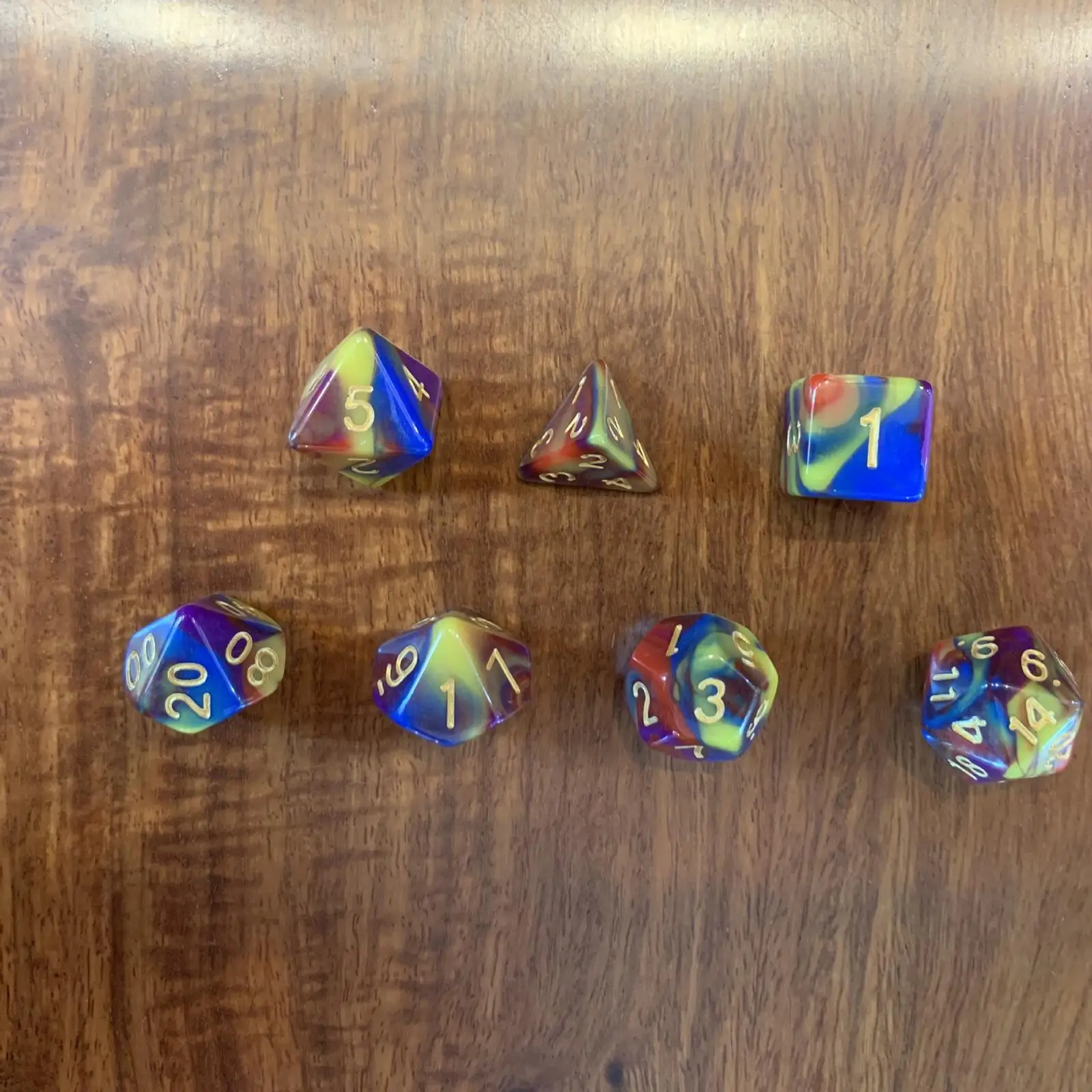 7x Multi Sides Dice Board Game Party Favor Trpg DND Games Role Playing Game