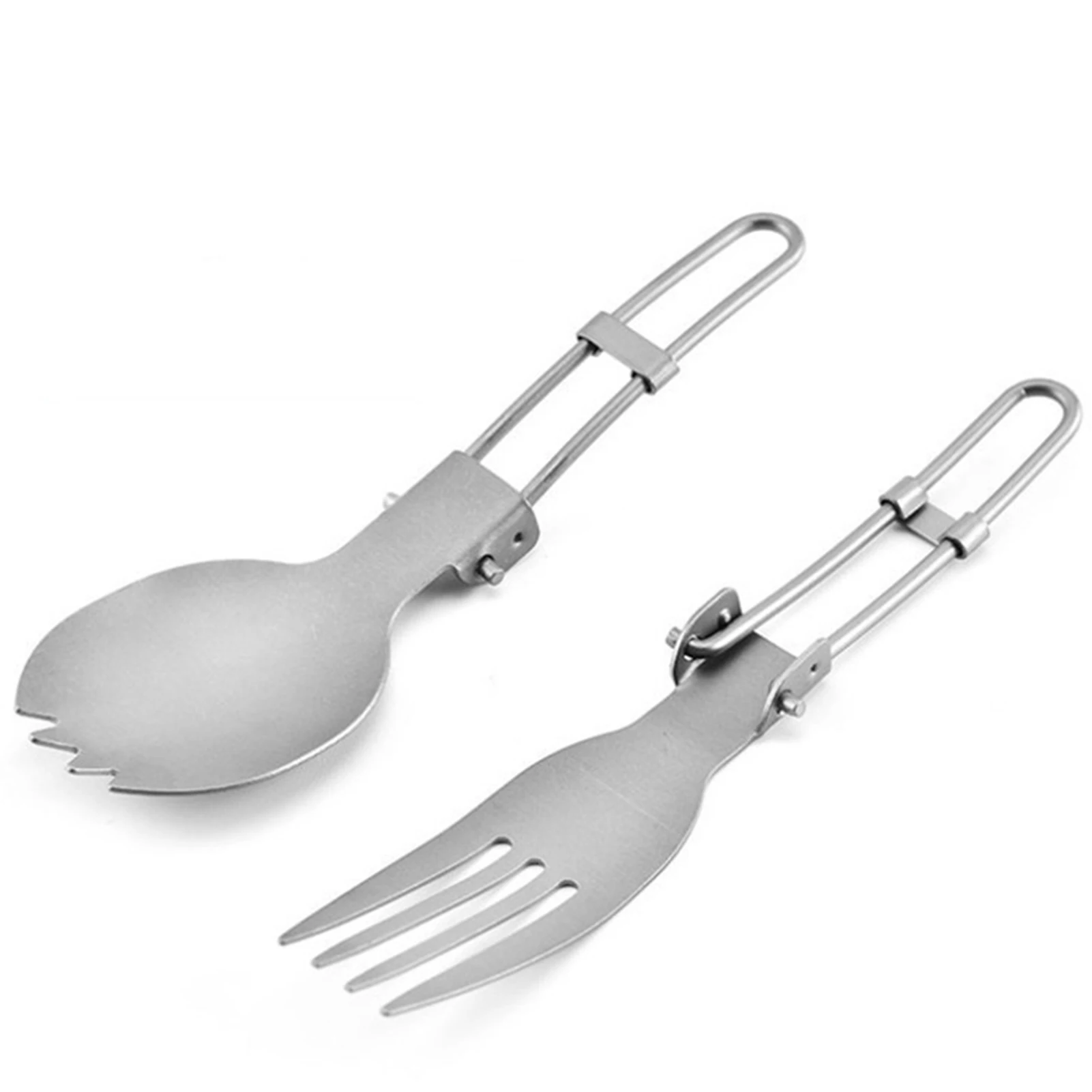 Titaniums Forks Spoon Dinnerware Portable Multipurpose Cutlery For Camping Hiking