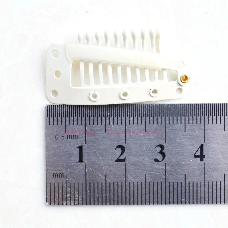 Pinces élastiques en métal, 10 dents, 36mm, 50 pièces, épingle à cheveux, outils d'extension de cheveux