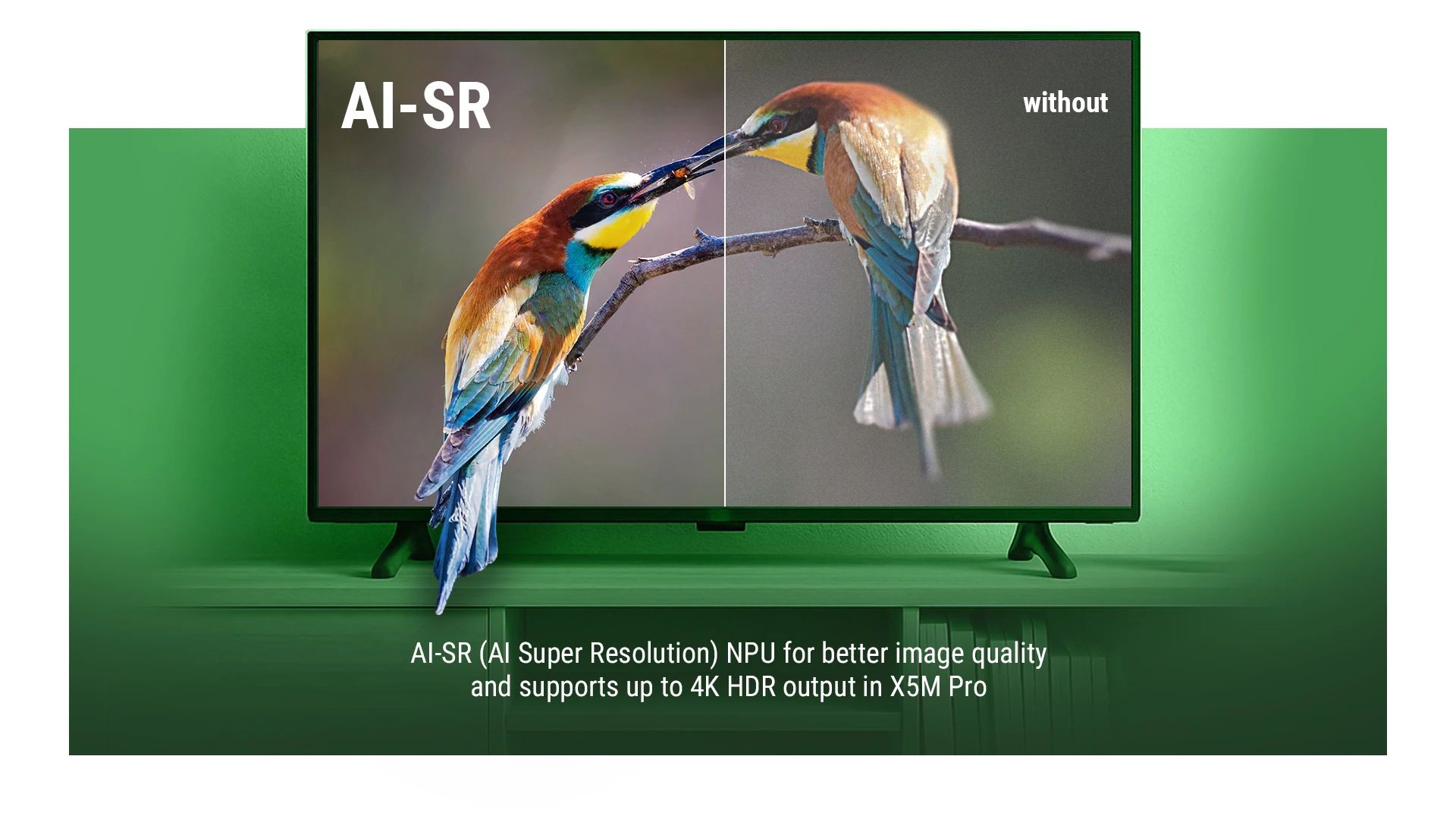 UGOOS X5M PRO TV Box Android 14 Amlogic S905X5M 4GB 32GB 4K 60fps AV1 WiFi 6 BT54 جيجابت إيثرنت AI Upscaling مع جهاز تحكم صوتي