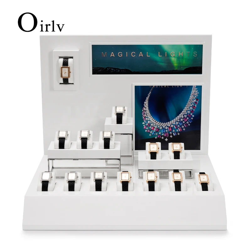 

Oirlv Watch Stand Holder Display Cabinet Watch Holder White Display Props For Store Showcase Leather Watch Display Stand Holder