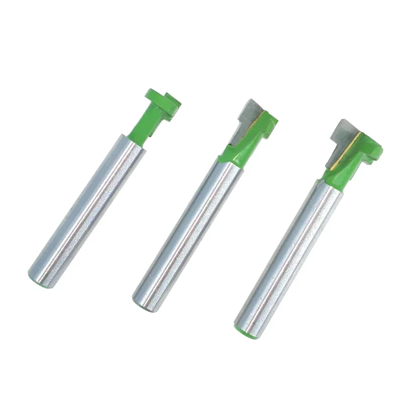 1pc 1/4" Shank 6.35mm T-Slot Cutter Router Bit Set Hex Bolt Key Hole Bits T Slotting Milling Cutter for Wood Woodworking